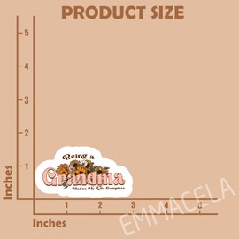 (3Pcs) Grandma Sticker, Grandma Decals, Being a Grandma Makes My Life Complete Sticker – Waterproof Vinyl Decal for Book Laptops Phones Tumblers Water Bottles, Size 3 x 1.5 Inch