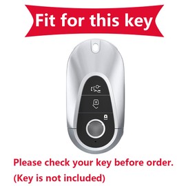 KUNIO Key Cover fit for Mercedes Benzs S Class W223 S300 S350 S300 S350 S400 S450 S500L C-Class W206 C200 C260 Car Key Case Key Cover TPU Key Fob Key Case B Pink