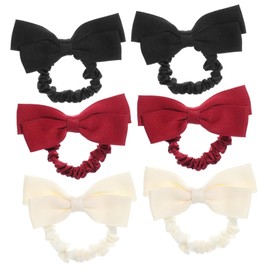 VICASKY 6pcs Bow Hair Ties Elastic Ponytail Holders Charming Bows for Women and Girls Versatile Hair Accessories for Hairstyles