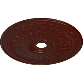 Ekena Millwork CM29OABMF Oakleaf Ceiling Medallion, 29 1/8"OD x 3 5/8"ID x 1"P, Hand-Painted Brushed Mahogany