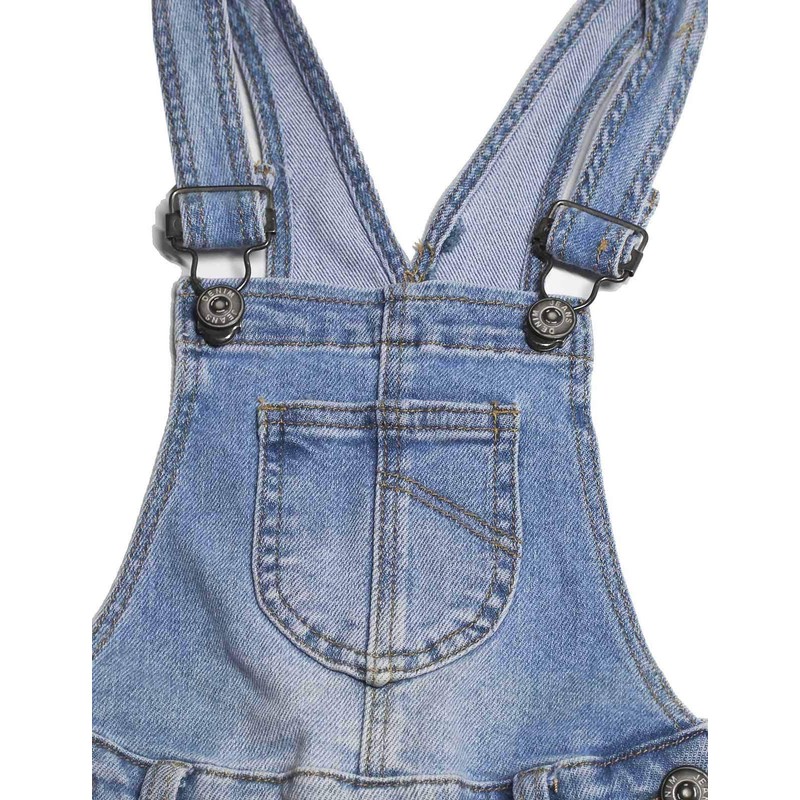 KIDSCOOL SPACE Girl Denim Overalls,Little Big Kid Washed Slim Jean