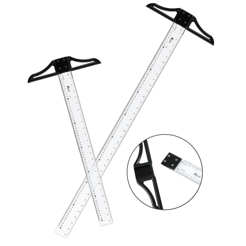 Acurit Detachable T-Square 36" with Clear Acrylic Blade, Precise 90°