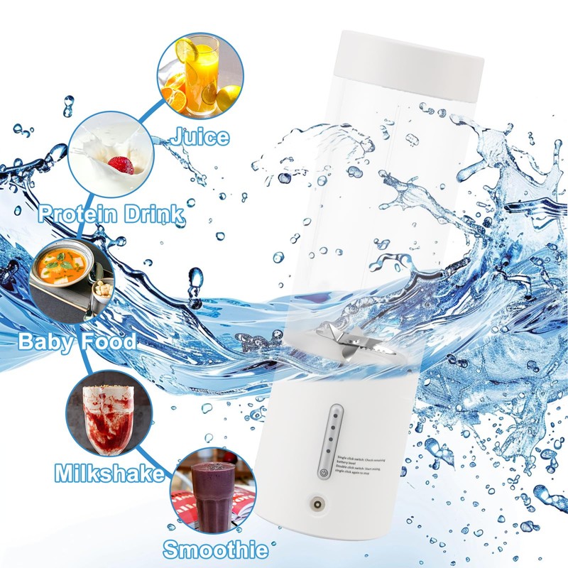 Yagosodee 450ml Portable Blender Personal Size Blender with 6 Blades