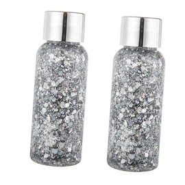 Gatuida Brilliant Silver Sequined Glitter Gel for Makeup Body Portable Shine for Parties Festivals Daily Use Chunky UV Glitter Body Gel for Eye Catching Looks