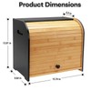 Thalomely Bread Box for Kitchen Countertop, Double Layer Bamboo Bread