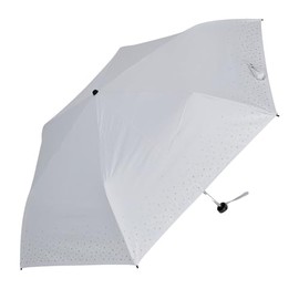 Moonbat 22-222-32441-02 Parasol Folding Umbrella, Lightweight, 99.99% Light Shading Ratio, 99% UV Protection, Heat Shielding Effect, Large Size, Star, white, 55 cm