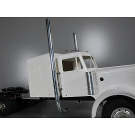 Tamiya L&R Exhaust L Pipe Stack + Mounting Plate Tamiya RC 1/14 King Grand Hauler Truck