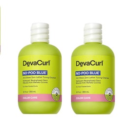 DevaCurl No-Poo Blue® Anti-Brass Zero Lather Toning Cleanser, 12 fl. oz. -2 Pack