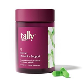 Tally Health Defend - Immune Support & Longevity Supplement, Vegan, Non-GMO, with Quercetin, Vitamin C, Beta-glucan, Zinc, Vitamin D3-60 Capsules, 30-Day Supply