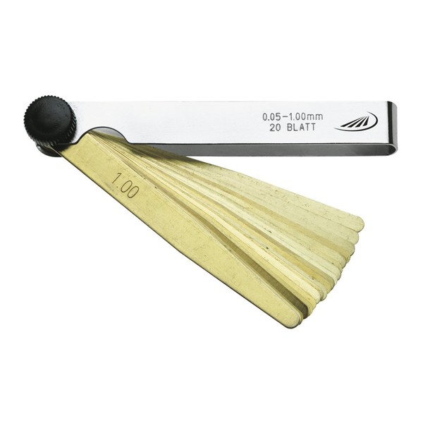 HELIOS-PREISSER 0607403 Fühlerlehre Messing, 20Blatt, 0,05-1 mm, 100 mm