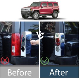 Lcojicep Smoked Tail Light Covers Compatible with Hummer H3 2005-2009 ABS Car Taillight Protection Cover Rear Light Guards Car Taillight Cover Exterior Accessories (Style A Bright Light)