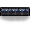 ELING Universal LED Backlight 8 Gang Rocker Switch Panel for
