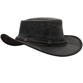 Crushable Cowboy Hat for Men Women Lightweight Handcrafted Western Shapeable Outback Hat Wide Brim Durable Cowgirl Black