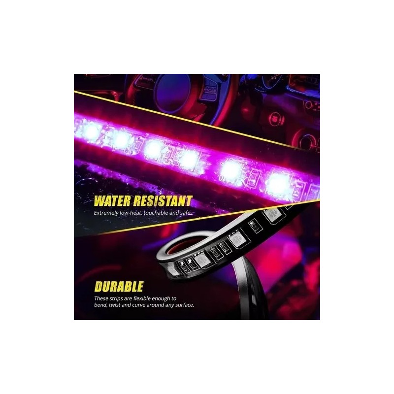 PUNKZZ Tiras 48 Led Rgb Interior Control Remoto Luz Para