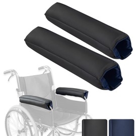 Vive Wheelchair Armrest Pads (2 PCS) - 2-in-1 Reversible Colors - Soft Cushion Arm Rest Accessories for Office Desk Transport Electric Wheel Chairs - Pressure Relief, Non-Slip - Easy-Clean Design