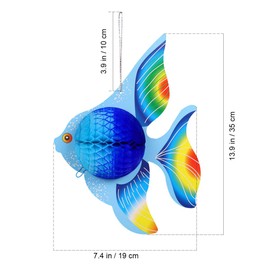 Toyvian Hanging Decor 6pcs Party Supplies Hanging Tissue Fish Nativity Ornaments Decorative Tropical Fish Ocean Themed Decor Fish Honeycomb Hanging Fish Paper Fish Small and Fresh Paper