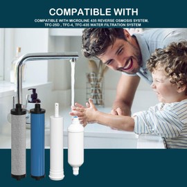 Water Replacement Filter Set with Membrane Compatible with Microline 435 Reverse Osmosis System, Fits TFC-25D, TFC-4, TFC-435 Systems