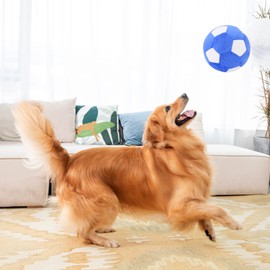 PIANG GOUER Interactive Dog Toy Football, Plush Squeaky Dog Toy Ball, Dog Puzzle Toy Jolly Ball for Dogs, Dog Balls for Medium and Large Dogs Toy 7.1 inches/18 cm