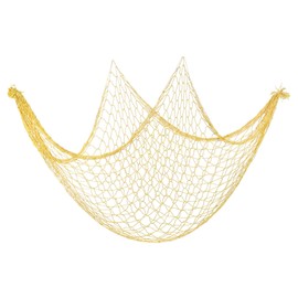 PATIKIL Fishing Net Decor, 200cm x 150cm Mediterranean Style Photography Decoration Natural Fishing Net Party Supplies for Home Bedroom, Light Yellow