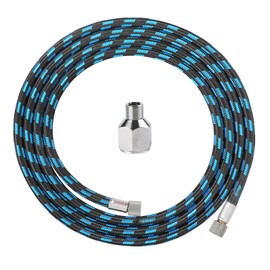 SAGUD Airbrush Hose 6 Foot 1.8 m Nylon Braided Air Hose with 1/8" Size On Both End and Adapter 1/8" Male to 1/4" Female for Most Airbrush Kit