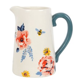 ZALE YARDLEY Flower Vase, Pitcher Vase, Bee-utiful Floral Ceramic Flower Jug, Vase for Flower, Garden Ornaments, for Real, Artificial Flower, Room décor, Christmas, Valentine, Wedding Gift