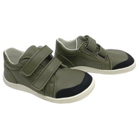 Baby Bare Febo Go Bosco Leather Low Top / Barefoot Shoes in Olive Green, Bosco Olive