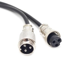 3.28 ft GX16 3-Pin Male to Female Head Aviation Cable, GX16 3 Pins Female to Male Plug Electrical Cable Panel Mount Circular Metal Aviation Adapter Cable for Ships 18AWG (1 Metre)