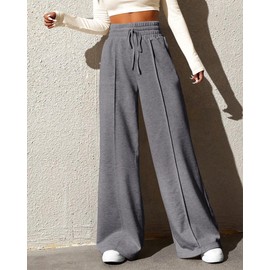 BTFBM Womens Sweatpants Oversized Joggers Fall Fashion Outfits Y2k Clothes 2024 with Pockets(Solid Dark Grey,Medium)