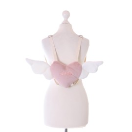 Kawaii-Story LB-7121-1 Backpack Heart Angel Wings Wingspan 50 cm Plush Women's Bag 20 x 18 x 6 cm Pink, pink