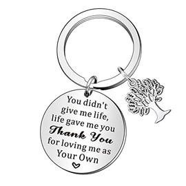 QMVMV Stepdad Stepmum Keyring Stepfather Stepmother Father Mother in Law Fathers Day Mothers Day Gifts for Women Men