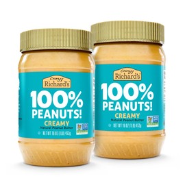Crazy Richard's 100% All-Natural Creamy Vegan Peanut Butter with No Added Sugar and Non-GMO (16 Ounce, Pack of 2)