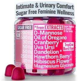 Oil of Oregano D-Mannose Dandelion Root Hawthorn Berry Extract Uva Ursi Hibiscus Cranberry Magnesium Glycinate, Organic Oregano Oil Gummies for Women, Supplement Capsules Pills Powder Tincture Alt
