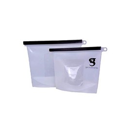 geckobrands Waterproof Silicone Pouch (Set of 2) - Reusable Storage Pouch for Travel & Adventures