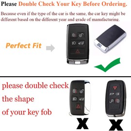 SANRILY Bling Key Fob Cover Fit for Land Rover Defender 2023 Freelander2 Discovery Range Rover Evoque Vogue Jaguar XE XF Leather Key Fob Case with Bling Leather Keychain Black