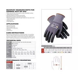 PIP 12 PAIR Maxi Flex Ultimate 34-8744 Nitrile Micro Foam Coated Work Glove - Large