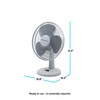 Comfort Zone Oscillating Table Fan with Adjustable Tilt, Convenient Push