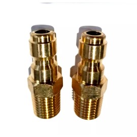 JE Adams 1/4 M NPT Solid Brass Pressure Washer Quick Coupler Plugs (2)  JE Adams Quality