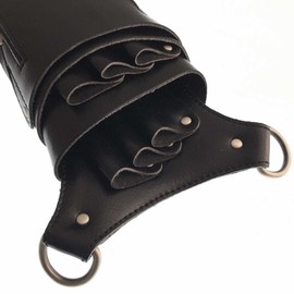 GLASS FROG Scissor Case, 6 Scissors, Body/Belt, Genuine Leather, Hairdresser Trimmer, Tall (Black)