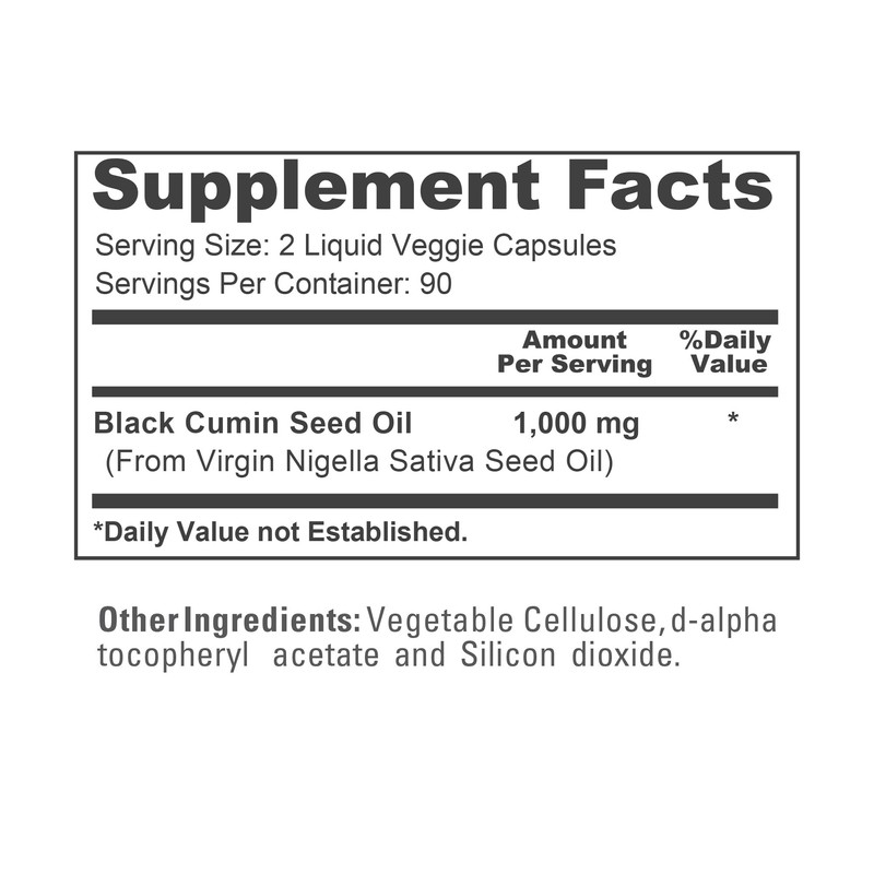NusaPure Black Seed Oil 1,000 mg per Serving 180 Softgel