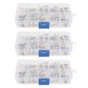 3 Boxes 150pcs Brooch Buttons White Rabbit Head Shape Detachable