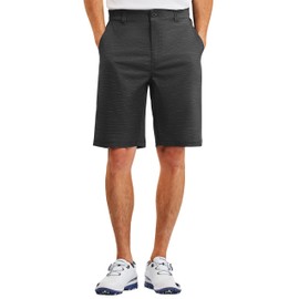 PULI Casual Shorts Men 10" with 5 Pockets Quick Dry Stretch Golf Dress Shorts for Work Travel Hiking Summer Black 34
