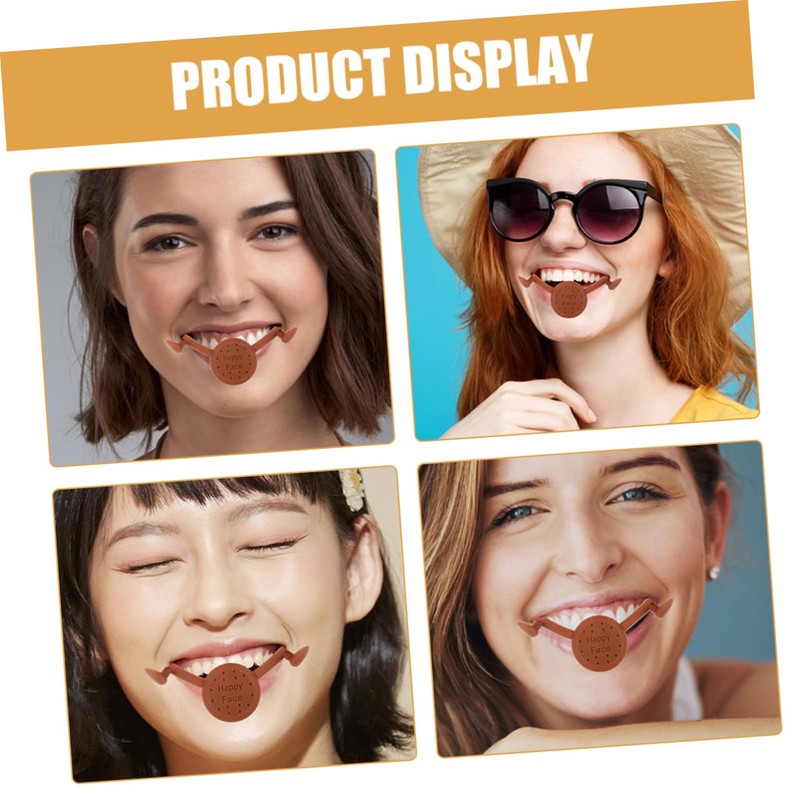 Baluue 2pcs Jaw Exerciser Smile Correction Braces Natural Dimple Maker