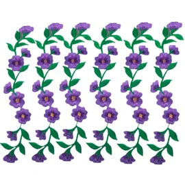 6 Pieces 9 1/2 Inch Long Patches Flowers Embroidered Iron on Patches Appliques for Garment Trimming Shoes Jeans Clothes Embelishments (Purple)