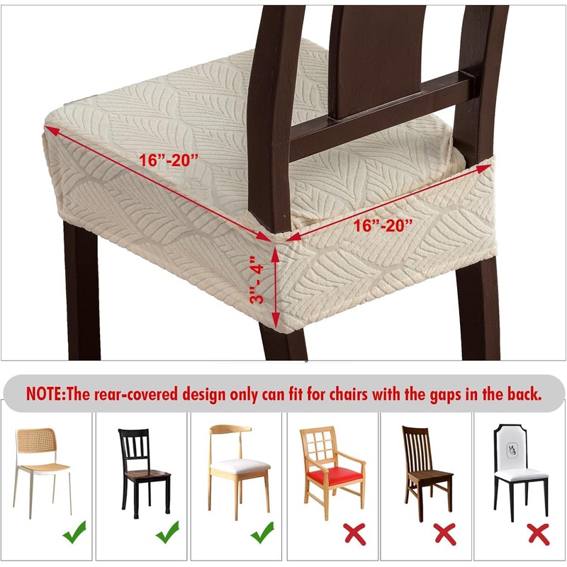 YUEANG Removable Washable Dining Chair Seat Covers Set of 2,Stretch