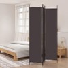 vidaXL 3-Panel Fabric Room Divider, Brown, Foldable Design, Easy Assembly,