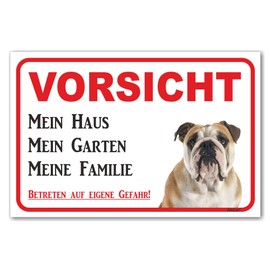 'English Bulldog – Beware My House' Sign