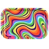 Rainbow Swirl Metal Rolling Tray - 11" x 7"