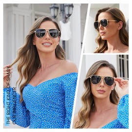 DUCO 3039 Polarized Sunglasses, Unisex, UV400, Pilot, Teardrop, Glassan, Fashion Design, For Fishing, Driving, Driving, gold grey