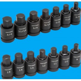 Craftsman 1/2 Drive Impact 14 Piece HEX ALLEN Key Bit Socket Set 7 Metric MM SAE