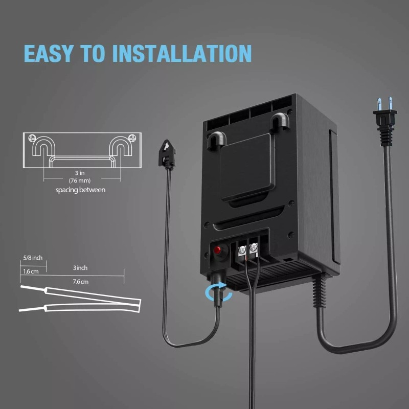 GOODSMANN Low Voltage Transformer 200 Watt with Timer, Photo Eye